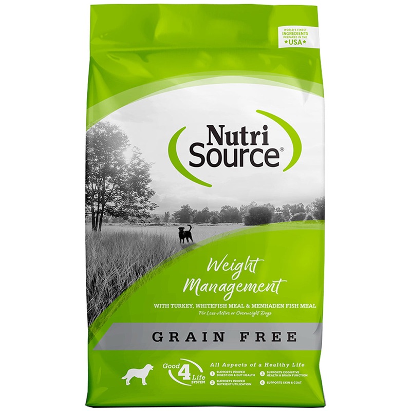 NutriSource Weight Management Turkey Whitefish & Menhaden Fish Grain Free Dry Dog Food 26lb