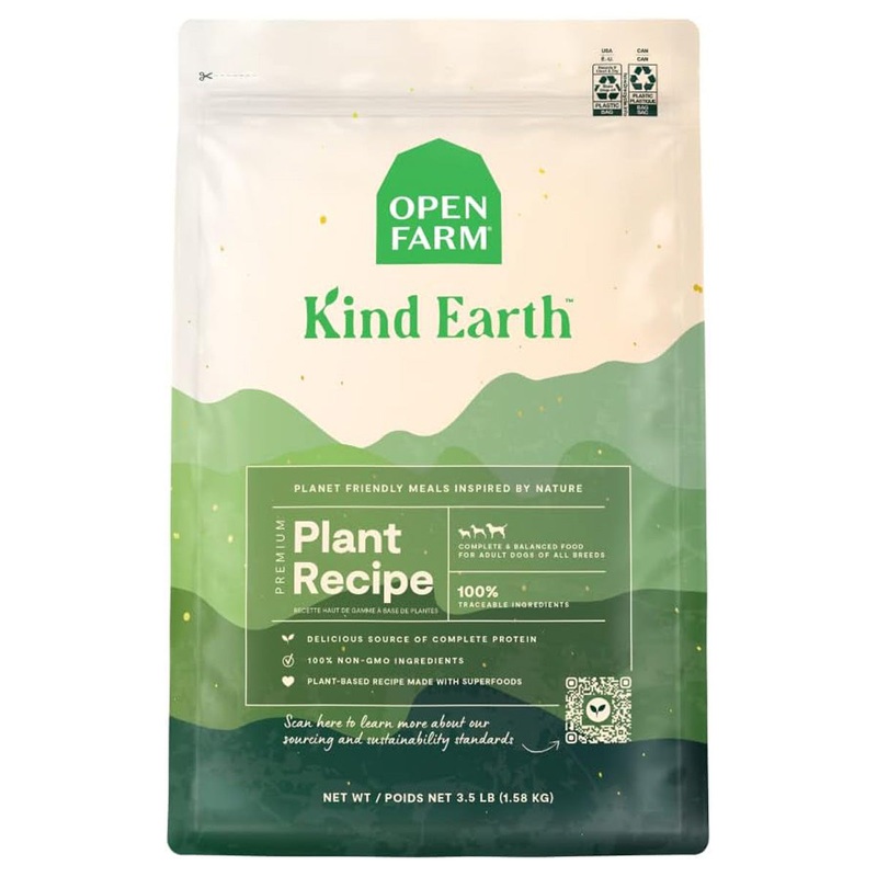Open Farm Kind Earth Premium Plant Kibble Dry Dog Food 3.5lb