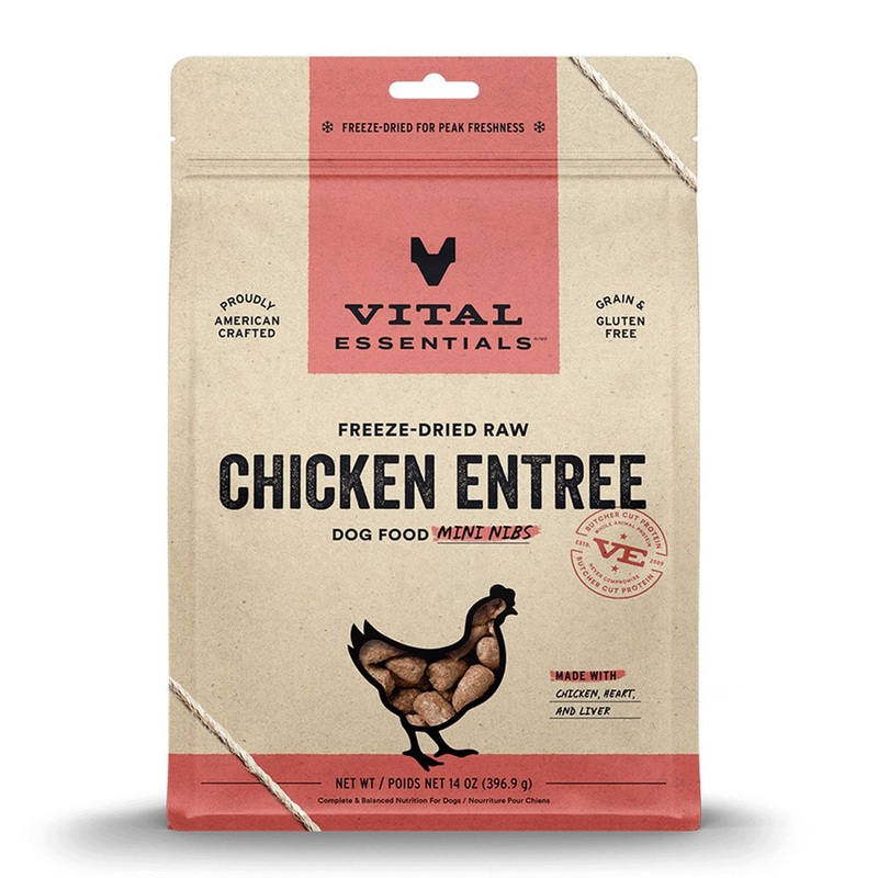 Vital Essentials Freeze-Dried Raw Chicken Entree Dog Food Mini Nibs 14oz