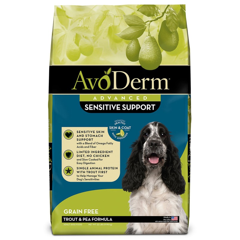 AvoDerm Advanced Sensitive Support Trout & Pea Formula Dry Dog Food 22lb