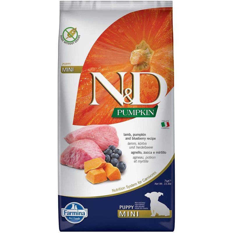 Farmina N&D Grain-Free Pumpkin, Lamb & Blueberry Puppy Mini Breed Dog Food, 15.4lb