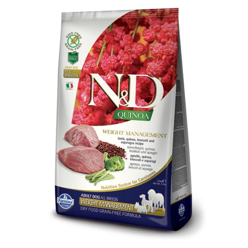 Farmina N&D Quinoa Functional Lamb, Quinoa, Broccoli & Asparagus Weight Management Adult Dog Recipe 5.5lb