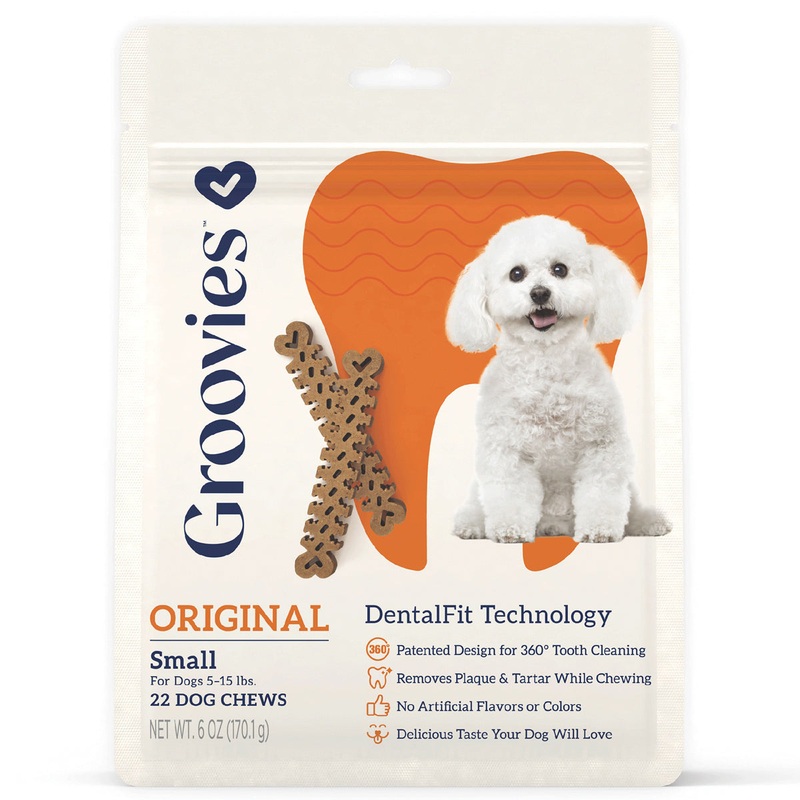 King Wholesale Groovies Dog Dental Chews 6oz Small For Dogs 5-15 lb