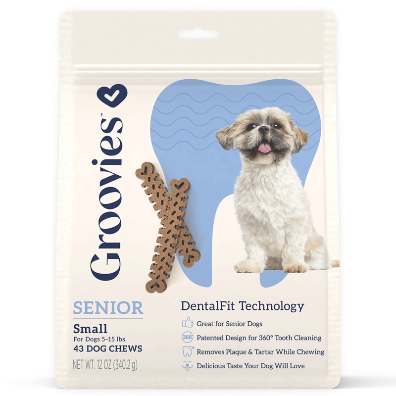 King Wholesale Groovies Senior Dog Dental Chews 12oz Small 43ct
