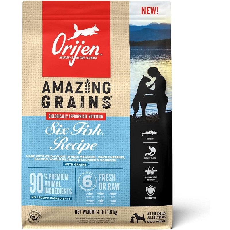 Orijen Amazing Grains 6 Fish Dry Dog Food 4lb