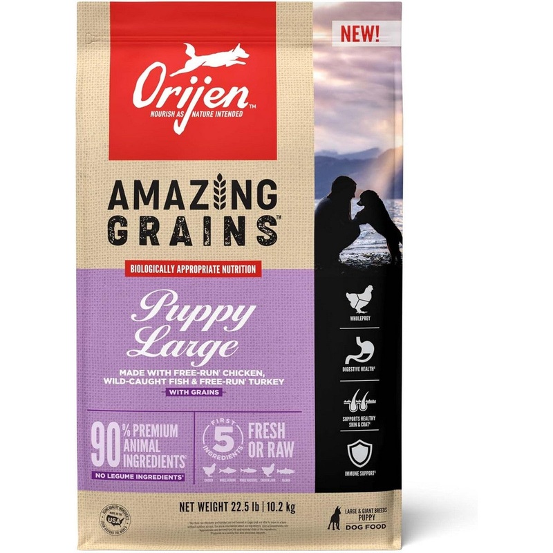 Orijen Amazing Grains Large Breed Puppy Dry Dog Food 22.5lb