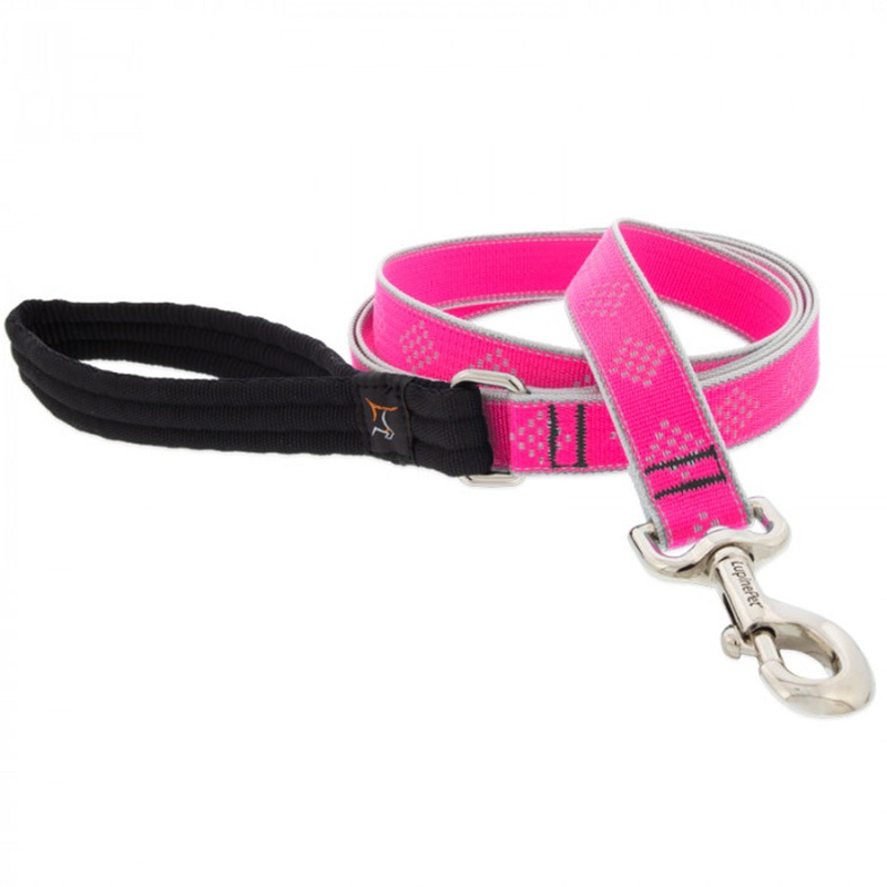 Lupine Dog Leash 1" Width X 6' Length High Lights Pink Diamond