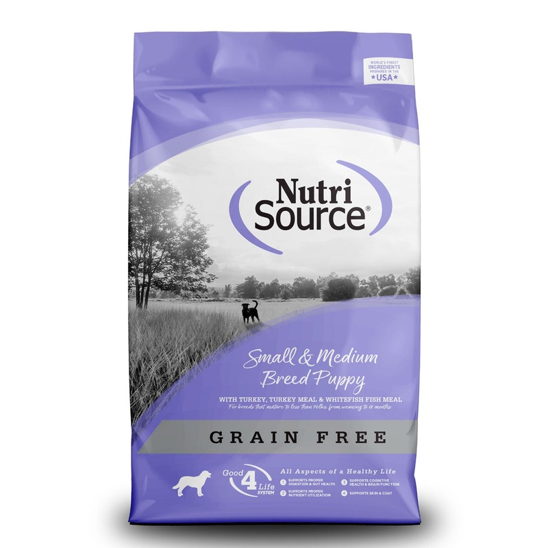 NutriSource Grain Free Small & Medium Breed Puppy Dry Dog Food 26lb