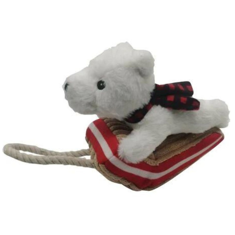 Tall Tails Plush Polar Bear with Sled 12 Dog Toy