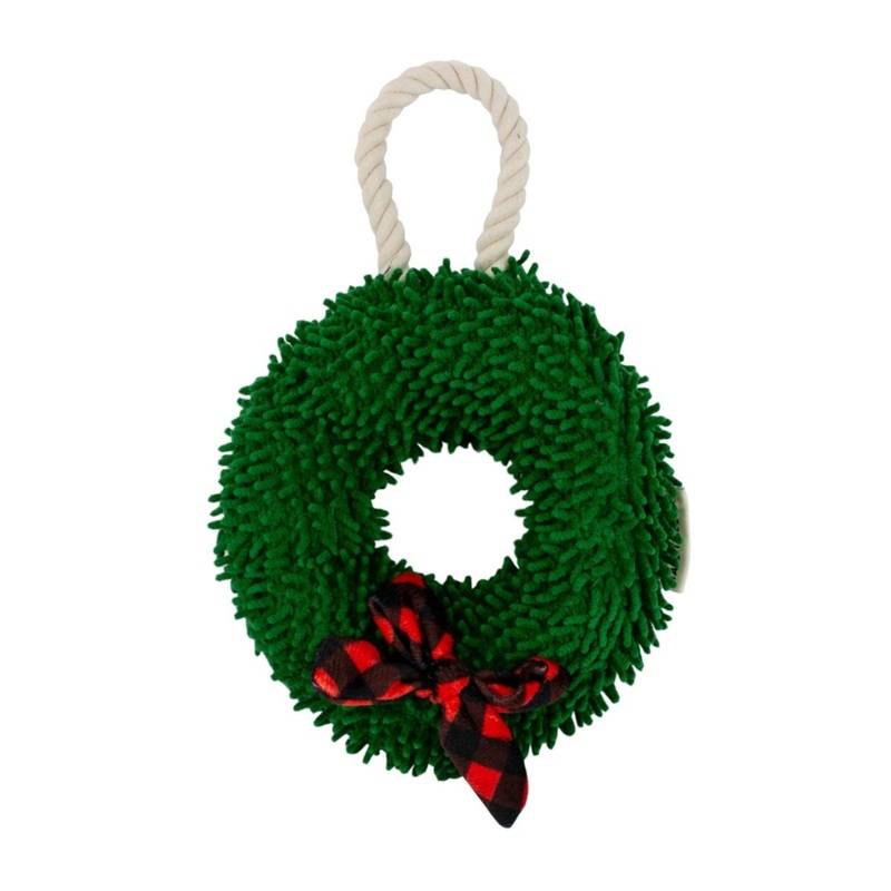 Tall Tails Wreath Plush Squeaker Dog Toy