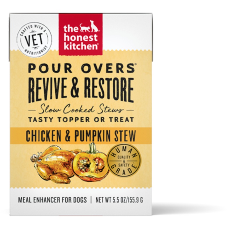 The Honest Kitchen Pour Overs Revive & Restore Chicken Pumpkin Stew Dog Treat 5.5oz
