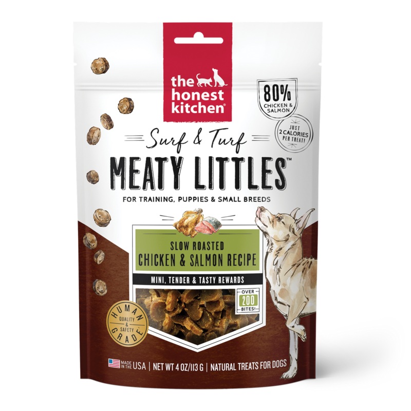 The Honest Kitchen Surf & Turf Meaty Littles Chicken Salmon Dog Treats 4Oz