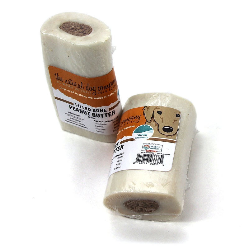 The Natural Dog Company 3" Filled Bone Peanut Butter Flavor Dog Treat
