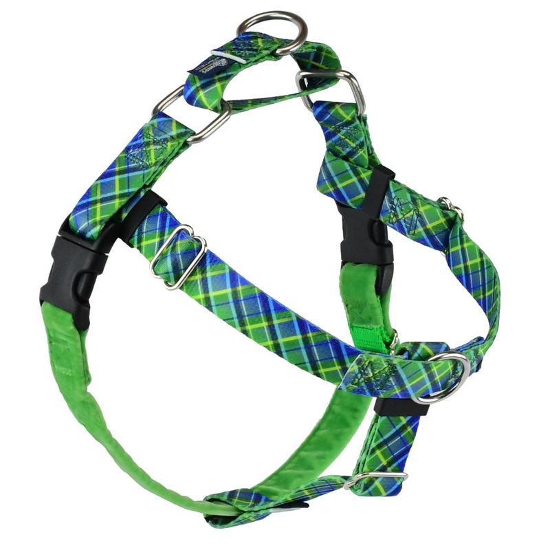 2 Hounds Design Freedom No-Pull Dog Harness Electric Glow Green 5/8"S 20"24"