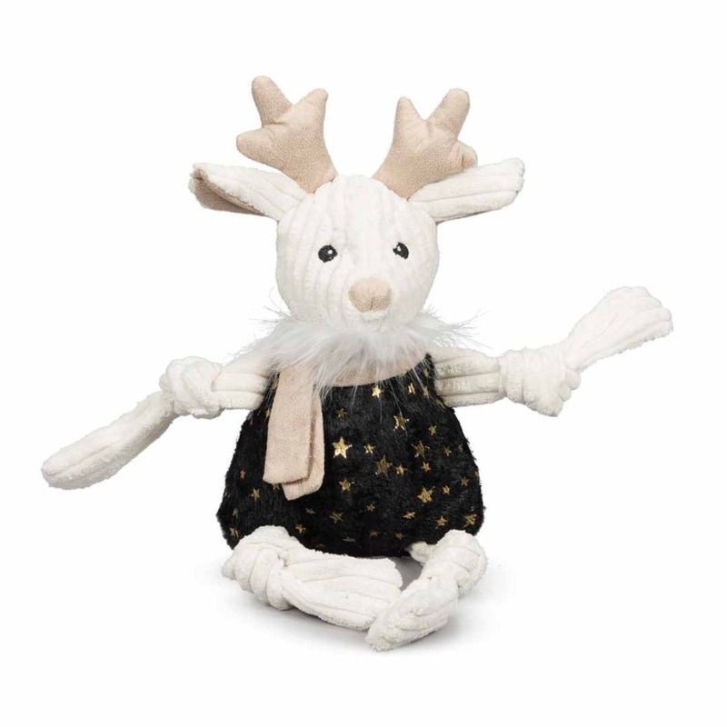 HuggleHounds Celebration Reindeer Knottie Dog Toy 9"