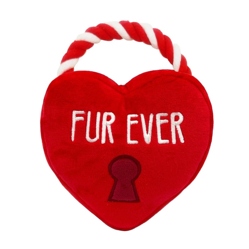 Huxley and Kent Fur Ever Lock Heart Dog Toy