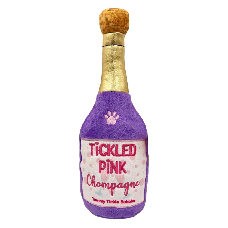 Huxley and Kent Tickled Pink Chompagne Plush Dog Toy Small