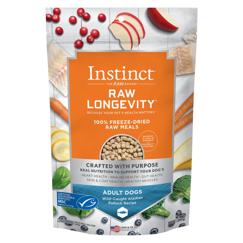 Instinct Pet Food Freeze-Dried Raw Longevity Pollock Dog Food 9.5oz