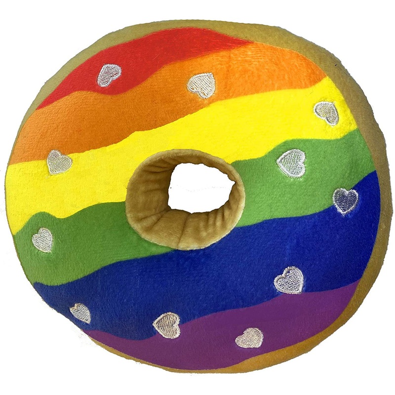 Huxley & Kent Lulubelles Power Plush Pride Donut Dog Toy Small