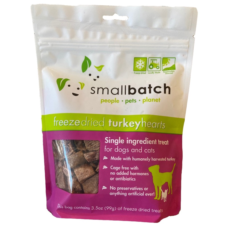 Small Batch Freeze Dried Dog & Cat Turkey Heart Treats 3.5oz