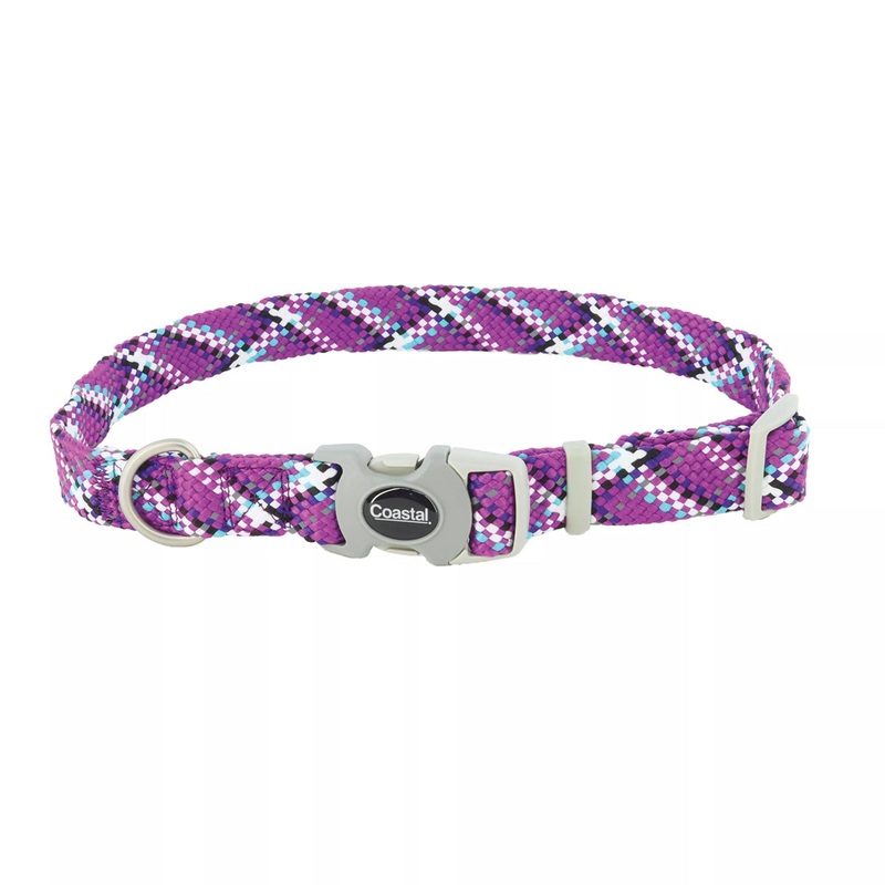 Coastal Pro Active Adjustable Woven Reflective Dog Collar XS Woven Violet