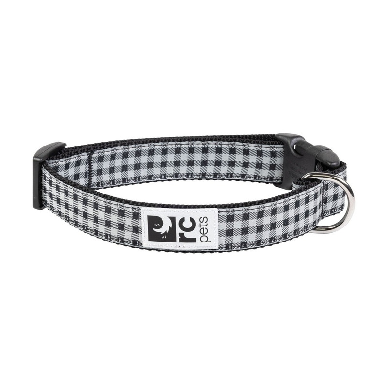 RC Pet Products Clip Dog Collar Large 1" Black Gingham