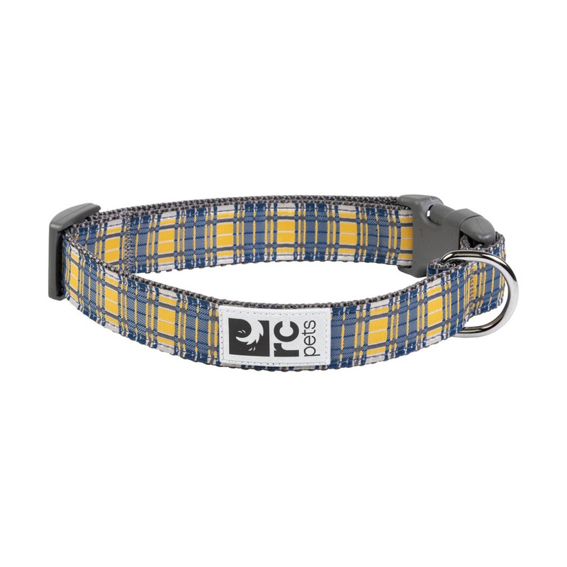 RC Pet Products Dog Clip Collar Medium 1" Marigold Plaid