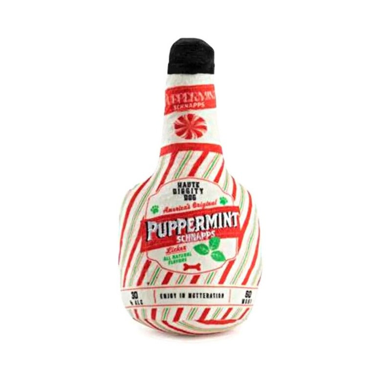 Haute Diggity Dog Puppermint Schnapps Bottle Dog Toy