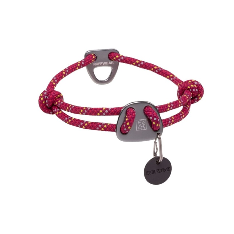 RuffWear Knot-a-Collar Rope Dog Collar 14-20" Hibiscus Pink