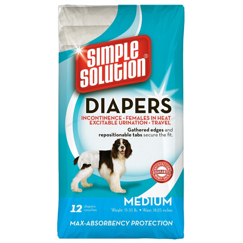 Simple Solution Disposable Diapers Medium 12 Pack