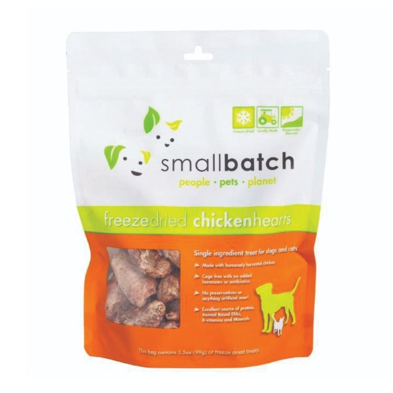 Smallbatch Freeze Dried Chicken Hearts Dog Treats 3.5oz