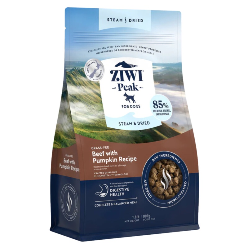Ziwi Peak Beef & Pumpkin Steam Dried Dog Food 1.8lb