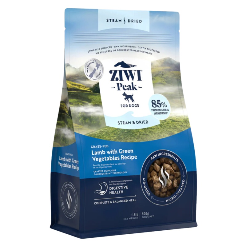 Ziwi Peak Lamb & Green Vegetables Steam Dried Dog Food 1.8lb