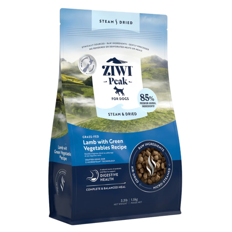 Ziwi Peak Lamb & Green Vegetables Steam Dried Dog Food 3.3lb