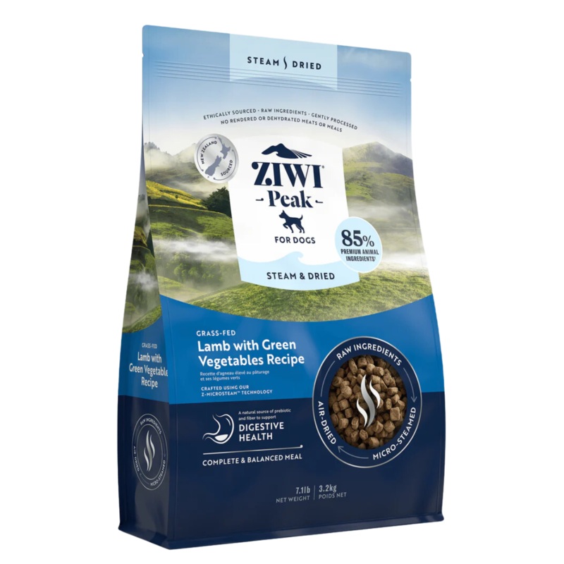 Ziwi Peak Lamb & Green Vegetables Steam Dried Dog Food 7.1lb