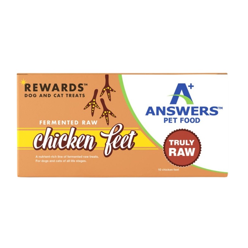A+ Answers Frozen Fermented Raw Chicken Feet Cat & Dog Treats 10Ct