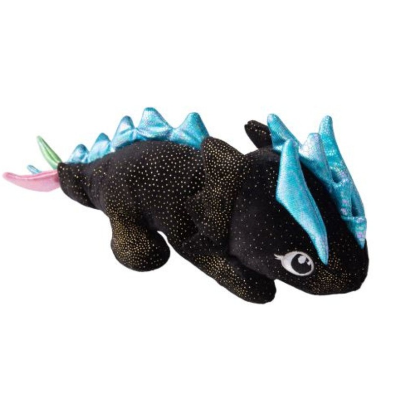 Snugarooz Ice The Dragon Black  Push Dog Toy