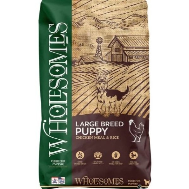 Wholesomes Large Breed Puppy Chicken Meal & Rice Dry Dog Food 35lb