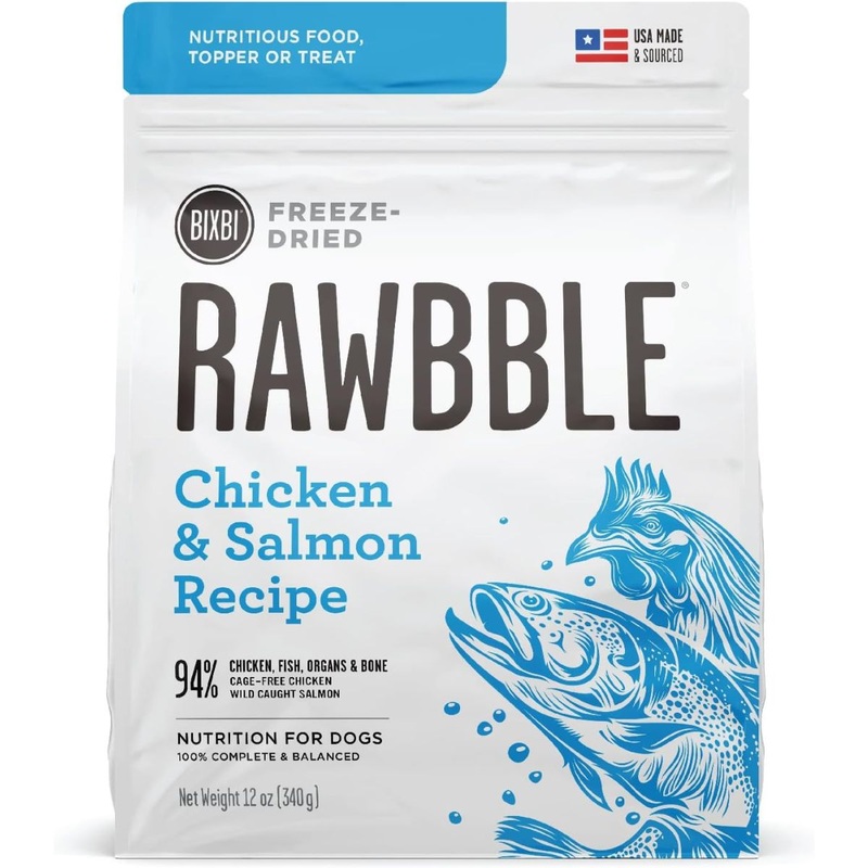 Bixbi Rawbble Freeze-Dried Chicken & Salmon Dog Food for Dogs 12oz