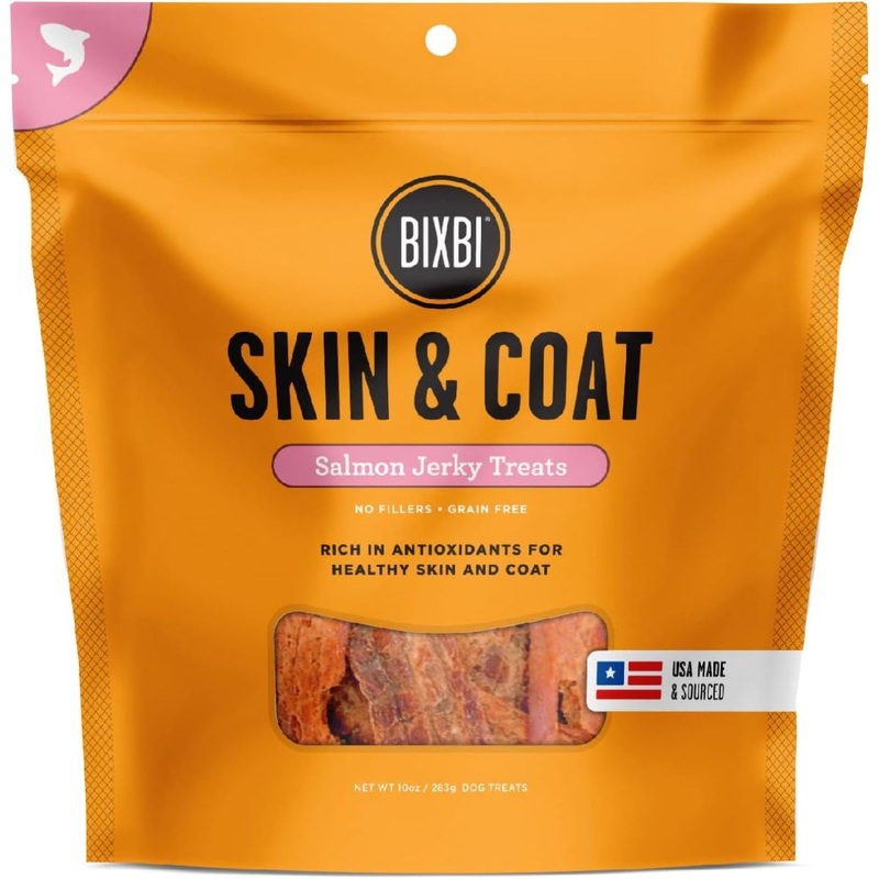 Bixbi Skin & Coat Jerky Salmon Dog Treats 10oz