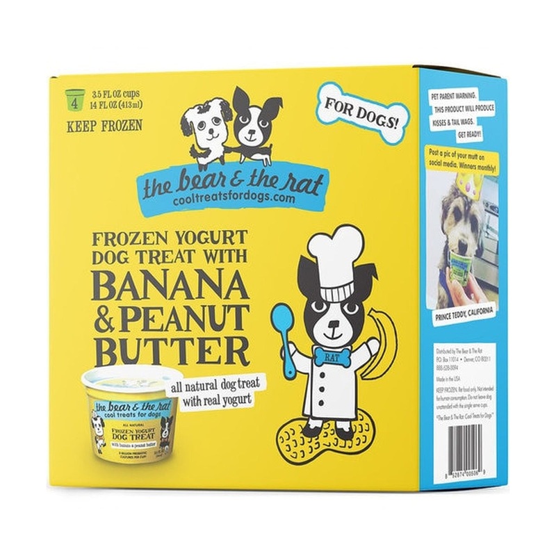 The Bear & The Rat Frozen Banana/Peanut Butter Dog Treat 4Pk