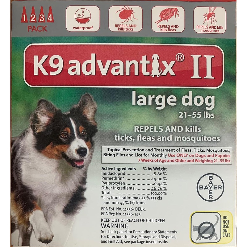 Advantix II Red Dose for Dogs 21-55lb 4-Month Supply