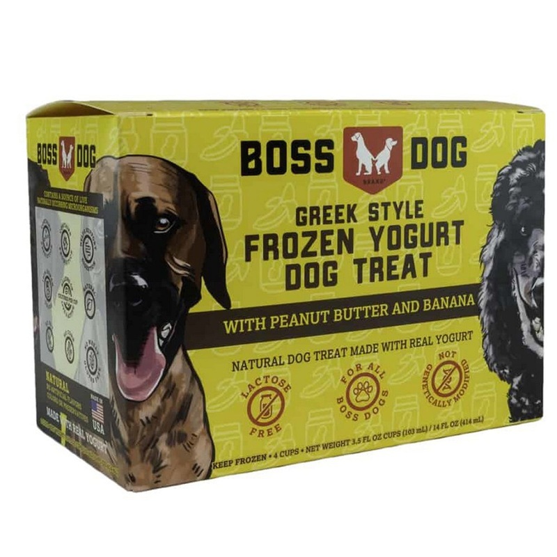 Boss Dog Greek Style Frozen Peanut Butter Banana Yogurt Pet Treat 14oz 4pk