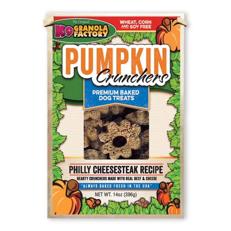 K9 Granola Factory Pumpkin Crunchers Philly Cheesesteak Dog Treats 14oz