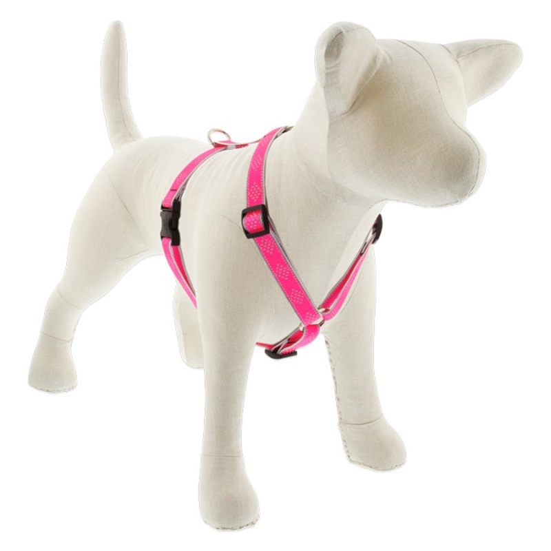 Lupine Reflective Roman Dog Harness 3/4" Wide 12"-20" Girth Pink Diamond