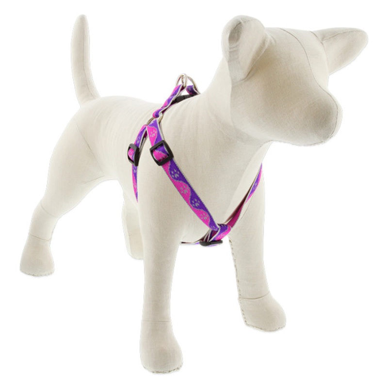 Lupine Reflective Step In Dog Harness 3/4" Wide 15"-21" Girth Pink Paws