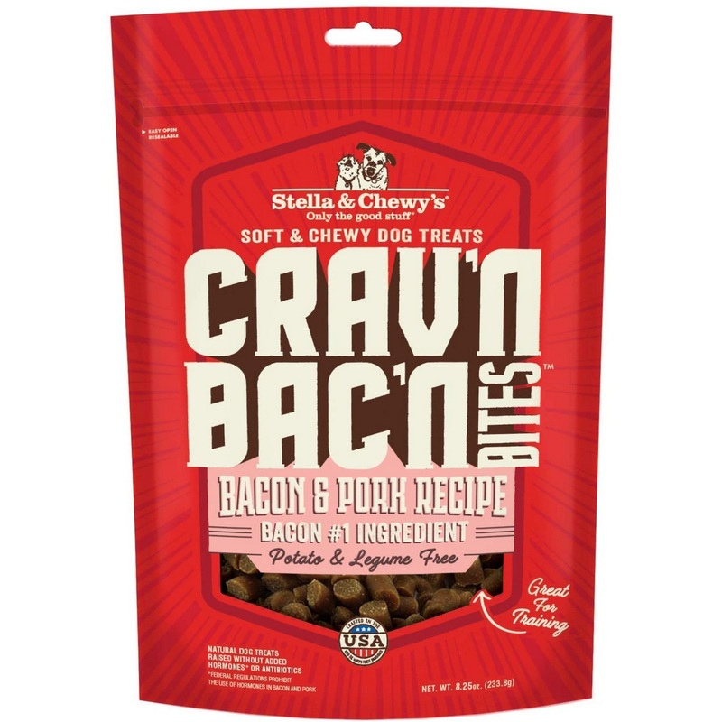 Stella & Chewys Crav'N Bac'N Bacon Pork Dog Treats 8.25oz