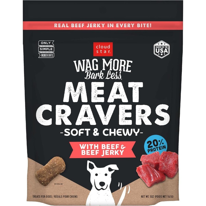 Wag More Bark Less Beef Meat Cravers Soft & Chewy Dog Treats 5oz