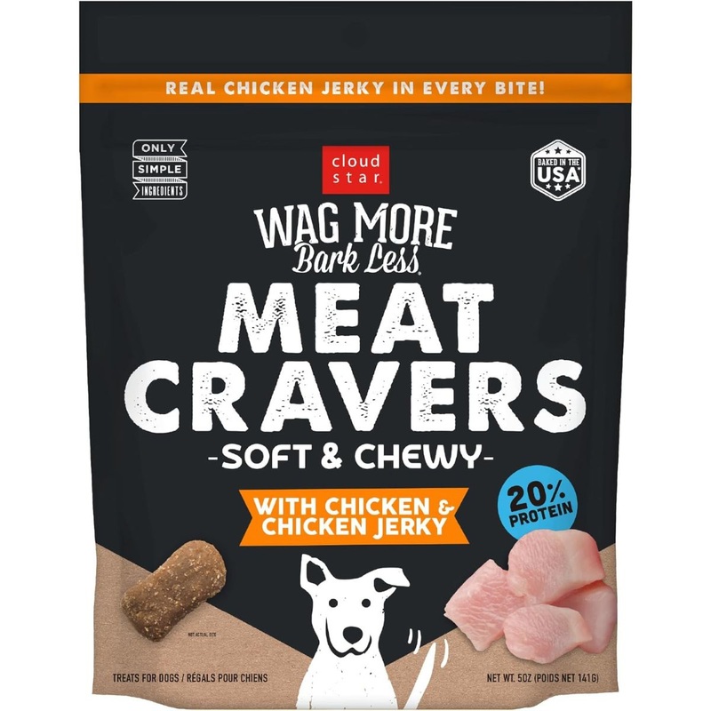 Wag More Bark Less Chicken Meat Cravers Soft & Chewy Dog Treats 5oz