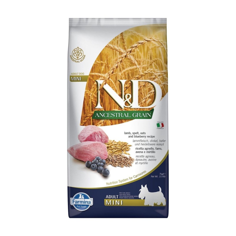 Farmina N&D Ancestral Grain Blueberry & Lamb Mini Dry Dog Food 15.4lb